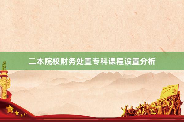 二本院校财务处置专科课程设置分析